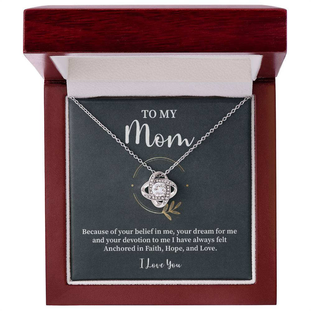 Mom Necklace Gift from Daughter Faith and Love Box
