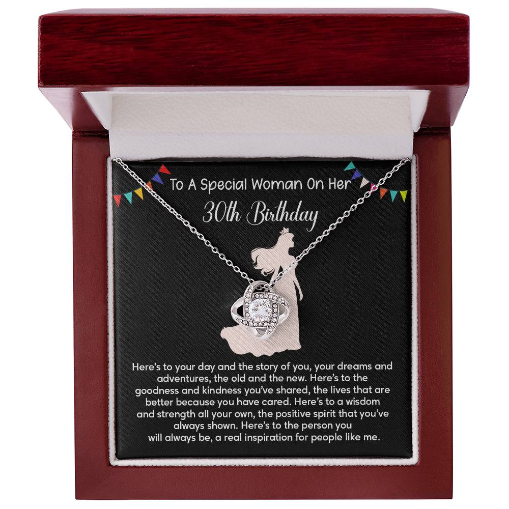 30th Birthday Gift for Her – Necklace with Inspirational Message Card