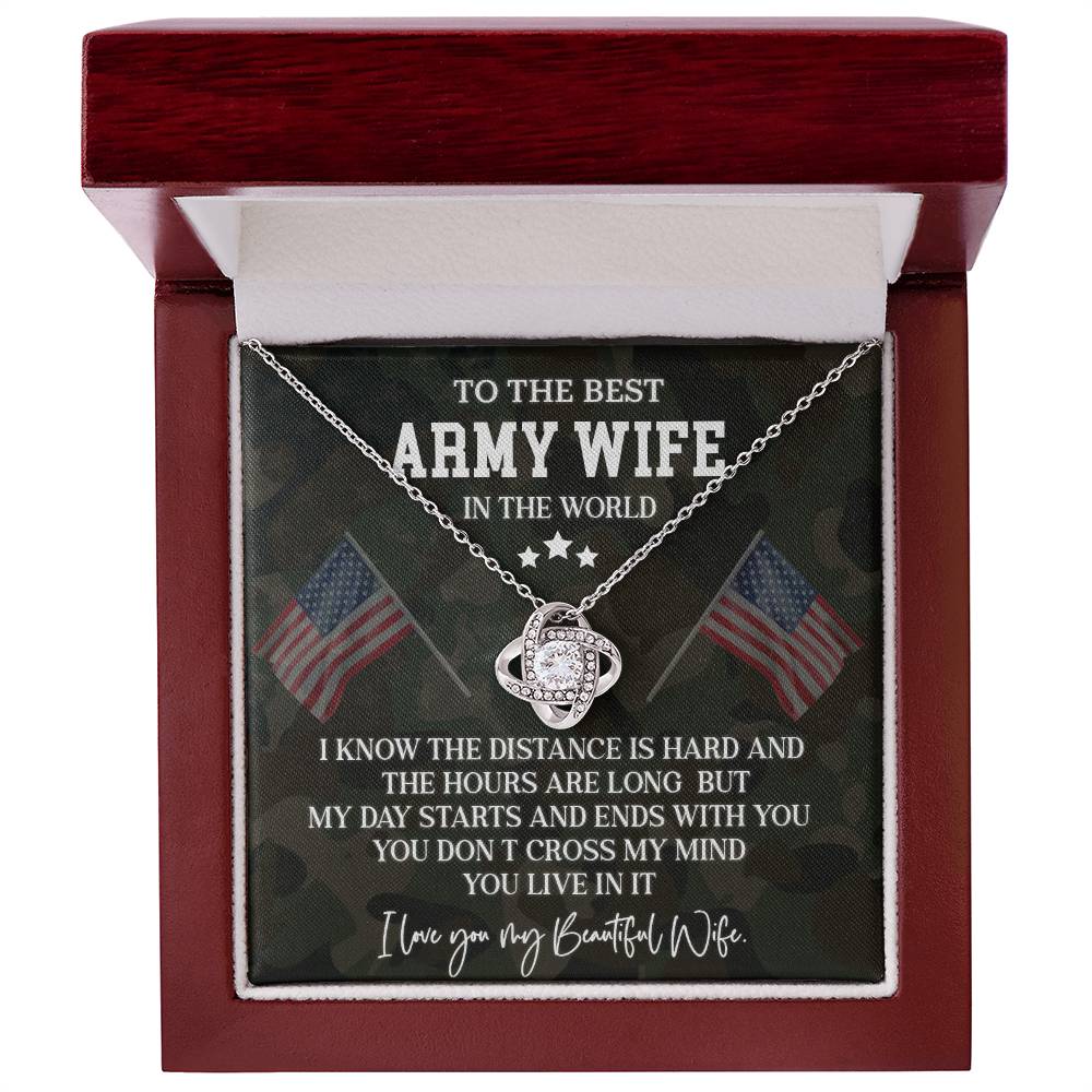 Army Wife Necklace - To The Best Wife In The World, A Tribute To Love Across Distance - Heartfelt Gift For My Beautiful Wife