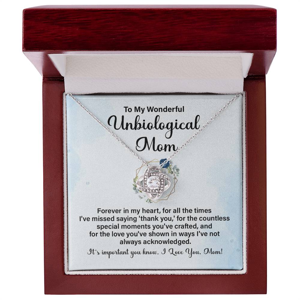 To My Wonderful Unbiological Mom, Forever In My Heart Necklace Thank You Mom Gift Special Moments Necklace Best Love And Gratitude Necklace Gift Engraved Special Moments Necklace Best Second Mom Necklace Gift