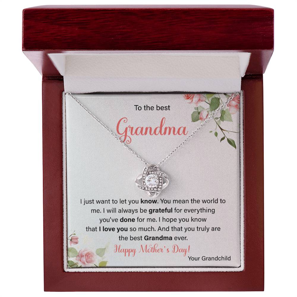 To The Best Grandma Grandmother Appreciation Necklace Love From Grandchild Gift Happy Mother’s Day For Her Sentimental Grandma Necklace Heartfelt Message For Old Lady Thank You Gift Gift For Special Person