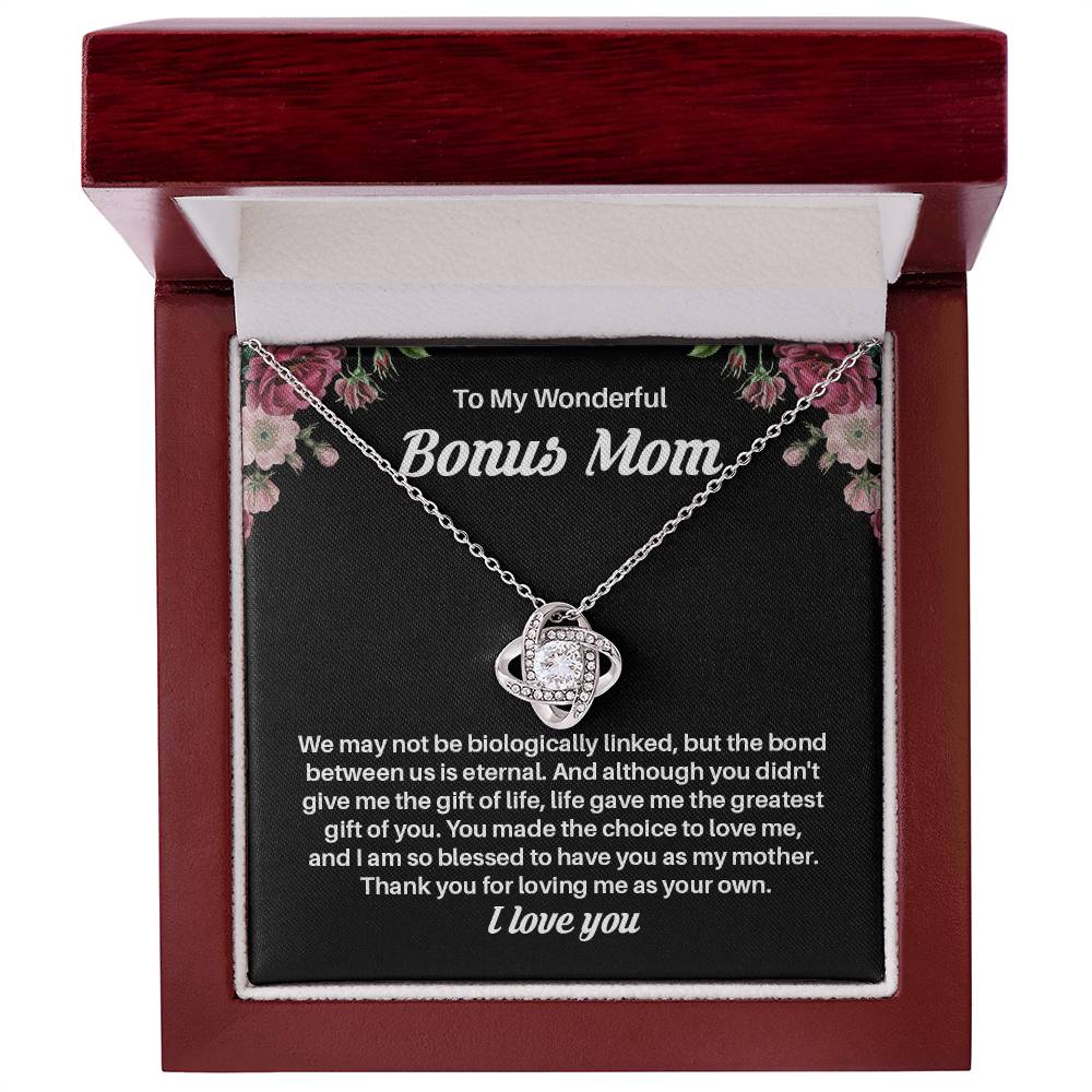 Bonus Mom Necklace Gift – Thank You for Loving Me