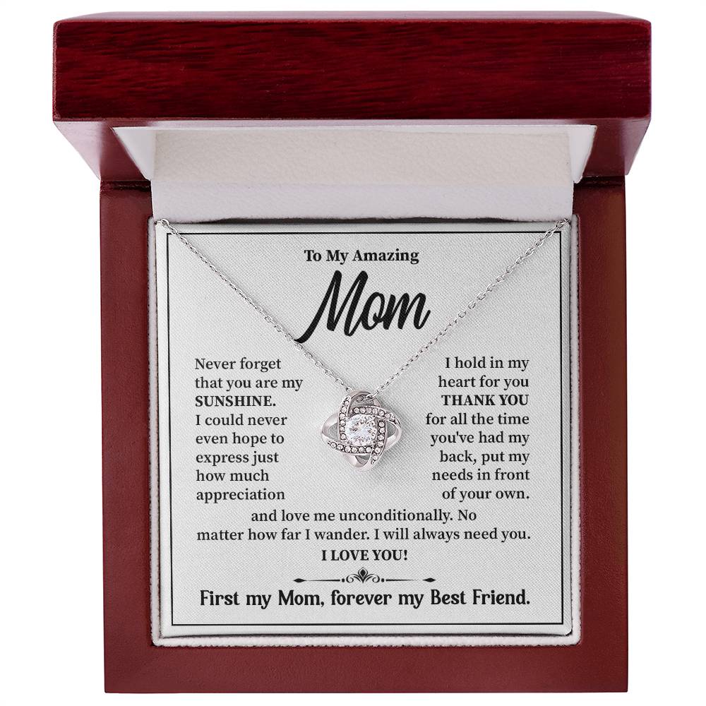 Mom Necklace Gift from Daughter – Best Friend Message Card