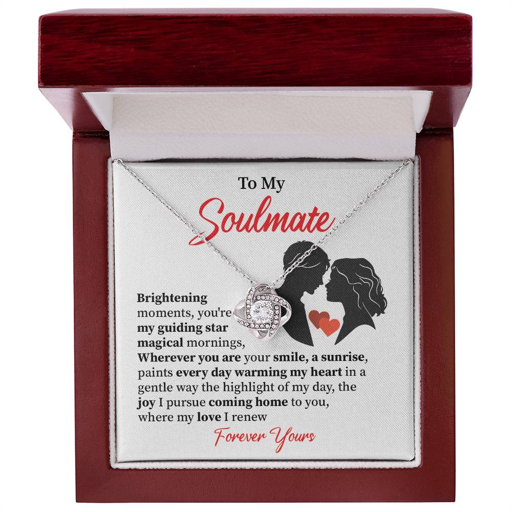 Soulmate Necklace Gift for Her with Love Message