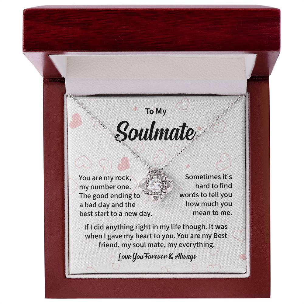 Soulmate Love Knot Necklace with Message Card & Gift Box