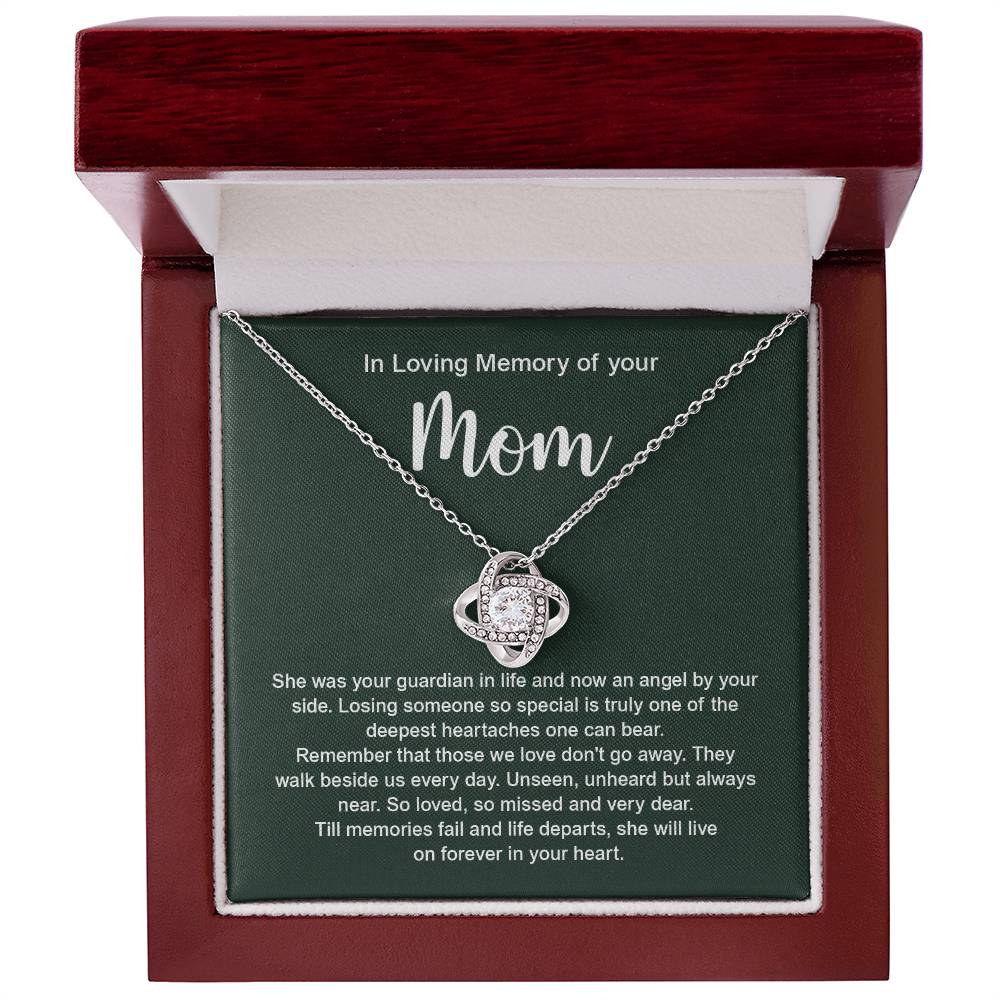 In Loving Memory Necklace For Loss Of Mom – Memorial Jewelry Gift With Heartfelt Message