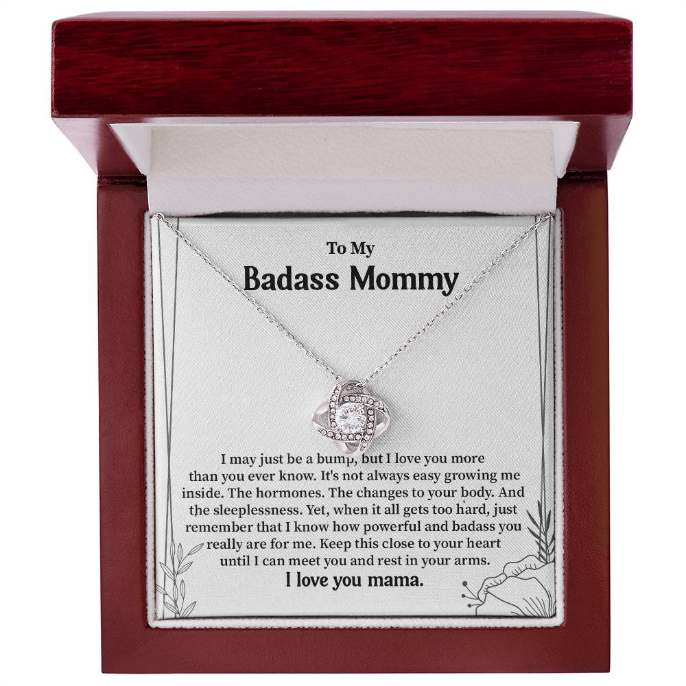 Badass Mom Necklace from Baby – With Gift Box & Card