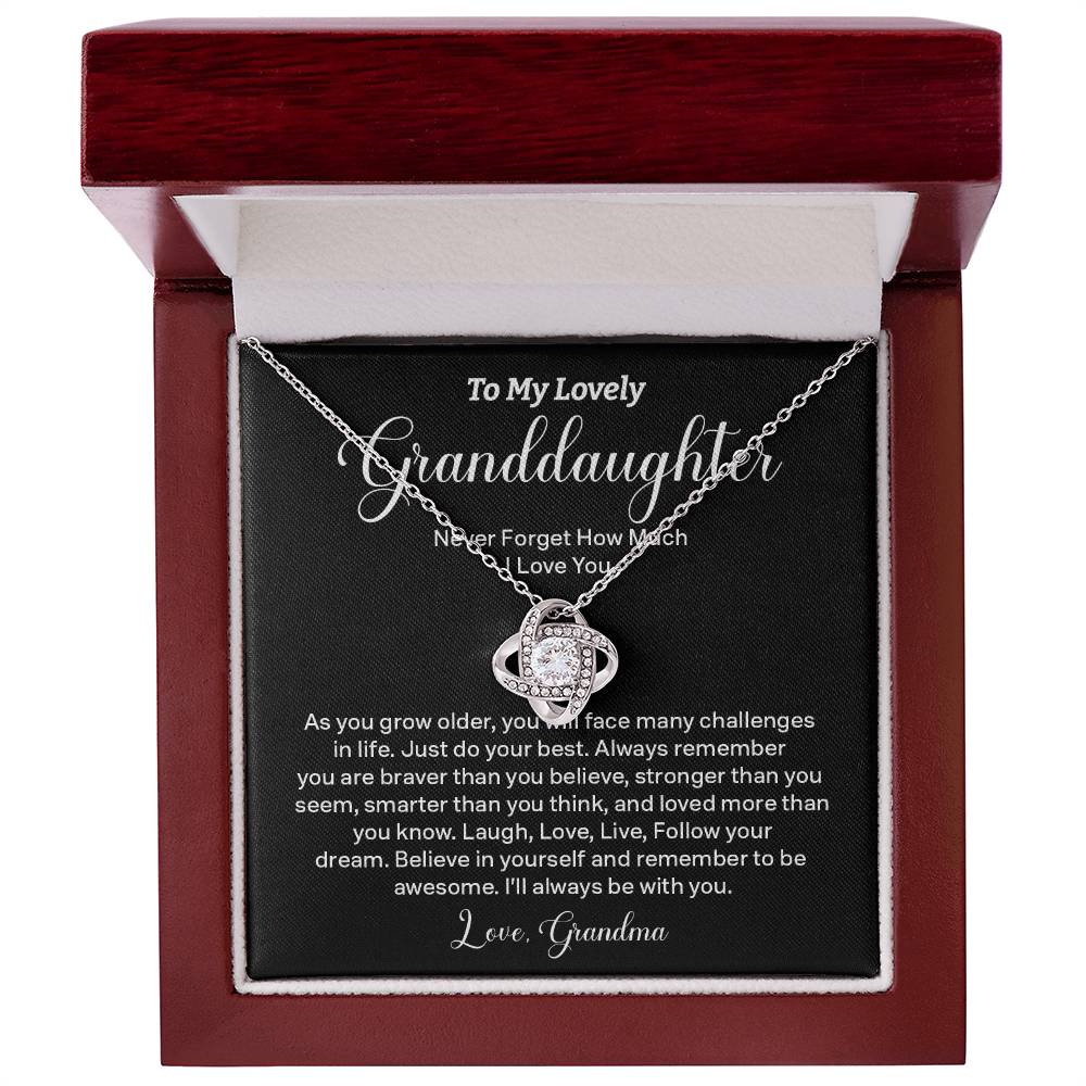 Granddaughter Necklace Gift from Grandma – Believe in Yourself Card