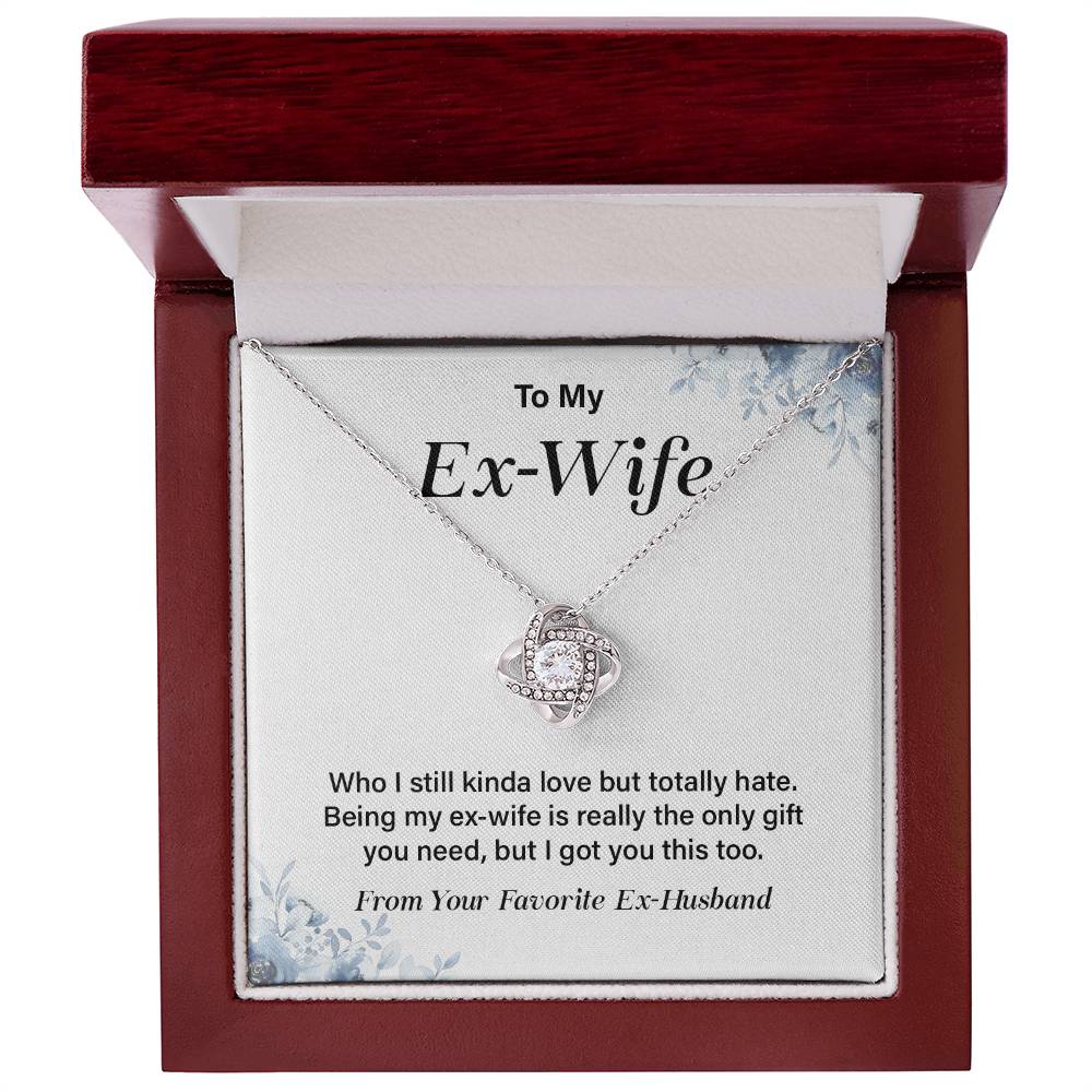 Funny Ex-Wife Necklace Gift with Message Card