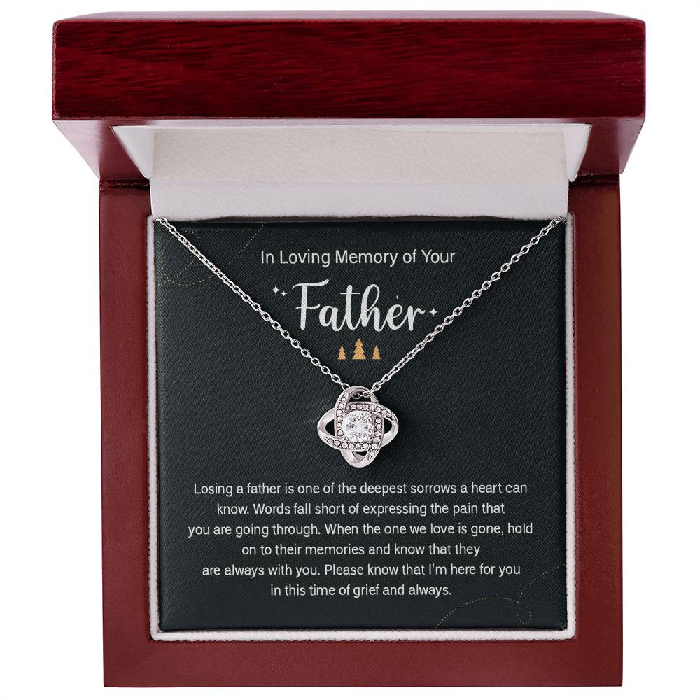 Holiday Memorial Necklace for Loss of Father Gift