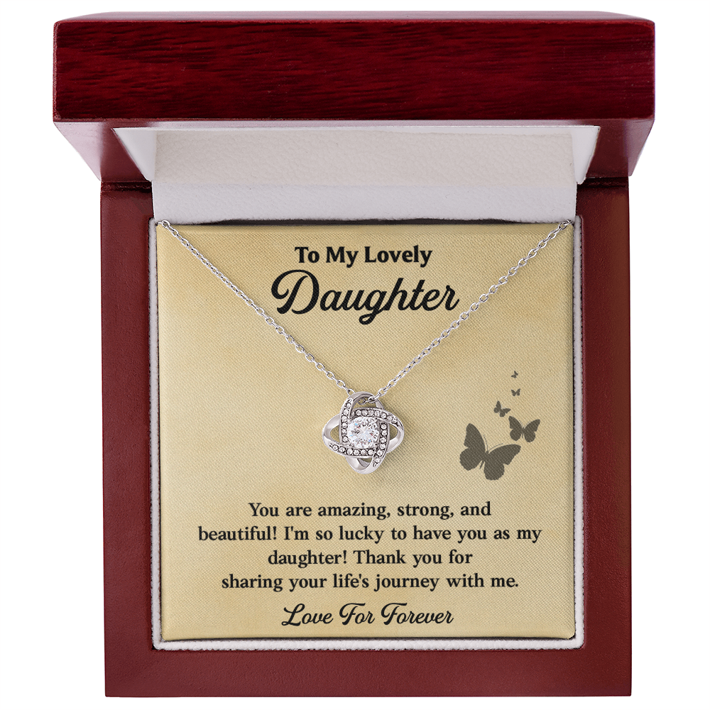 Daughter Necklace Gift Strong, Beautiful & Loved