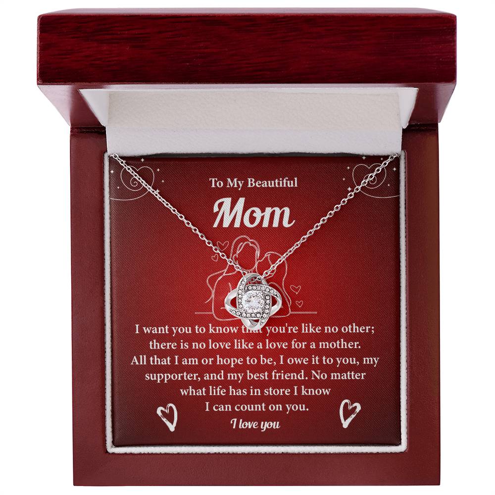 Mom Necklace Gift from Daughter with Gift Box