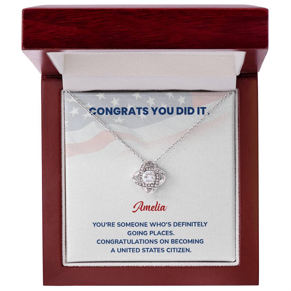 Congrats Necklace For New U.s. Citizen Amelia Necklace For New U.s. Citizen Proud U.s. Citizen Jewelry Necklace For Official U.s. Citizen Gift For U.s. Citizenship Celebration Necklace With Message For U.s. Citizen Necklace For Naturalization Ceremony