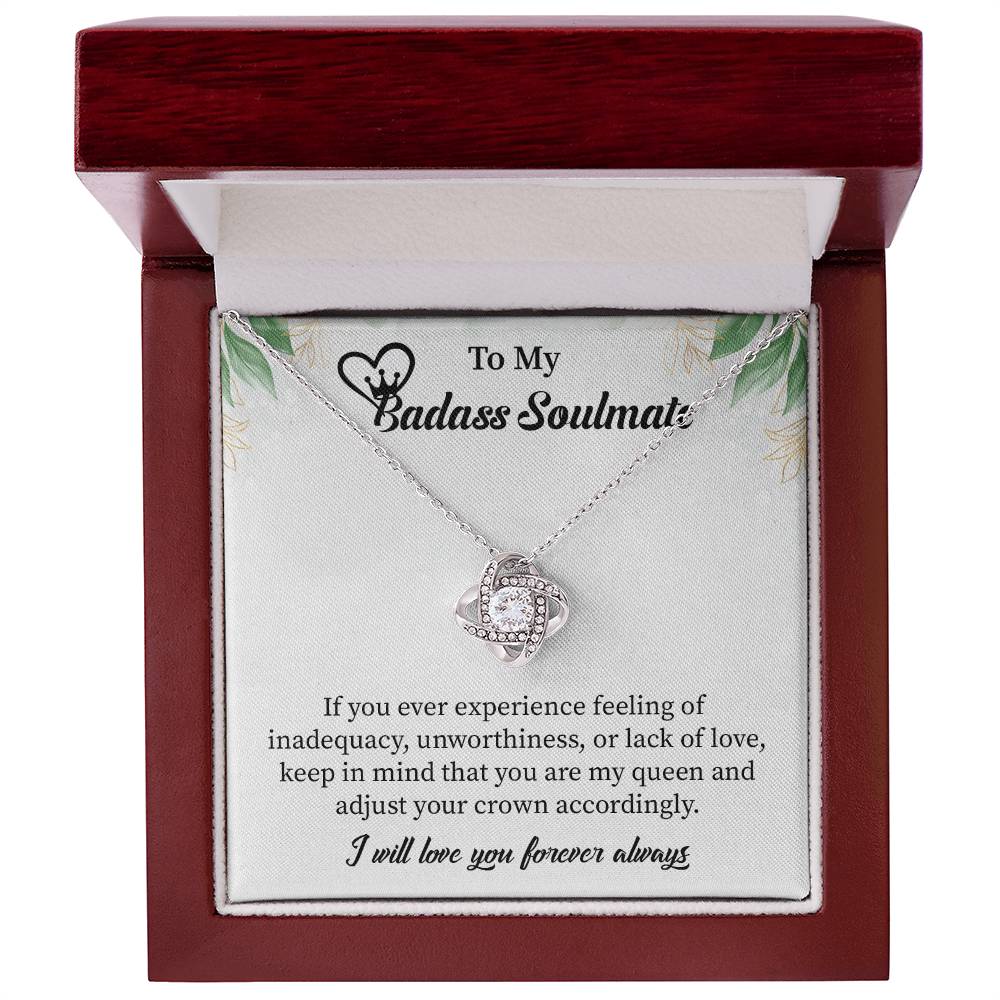 badass Soulmate Necklace Gift for Her – Message Card