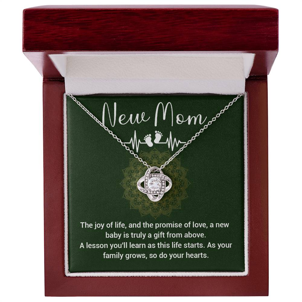 New Mom Gift Necklace – First Time Mom Jewelry with Card