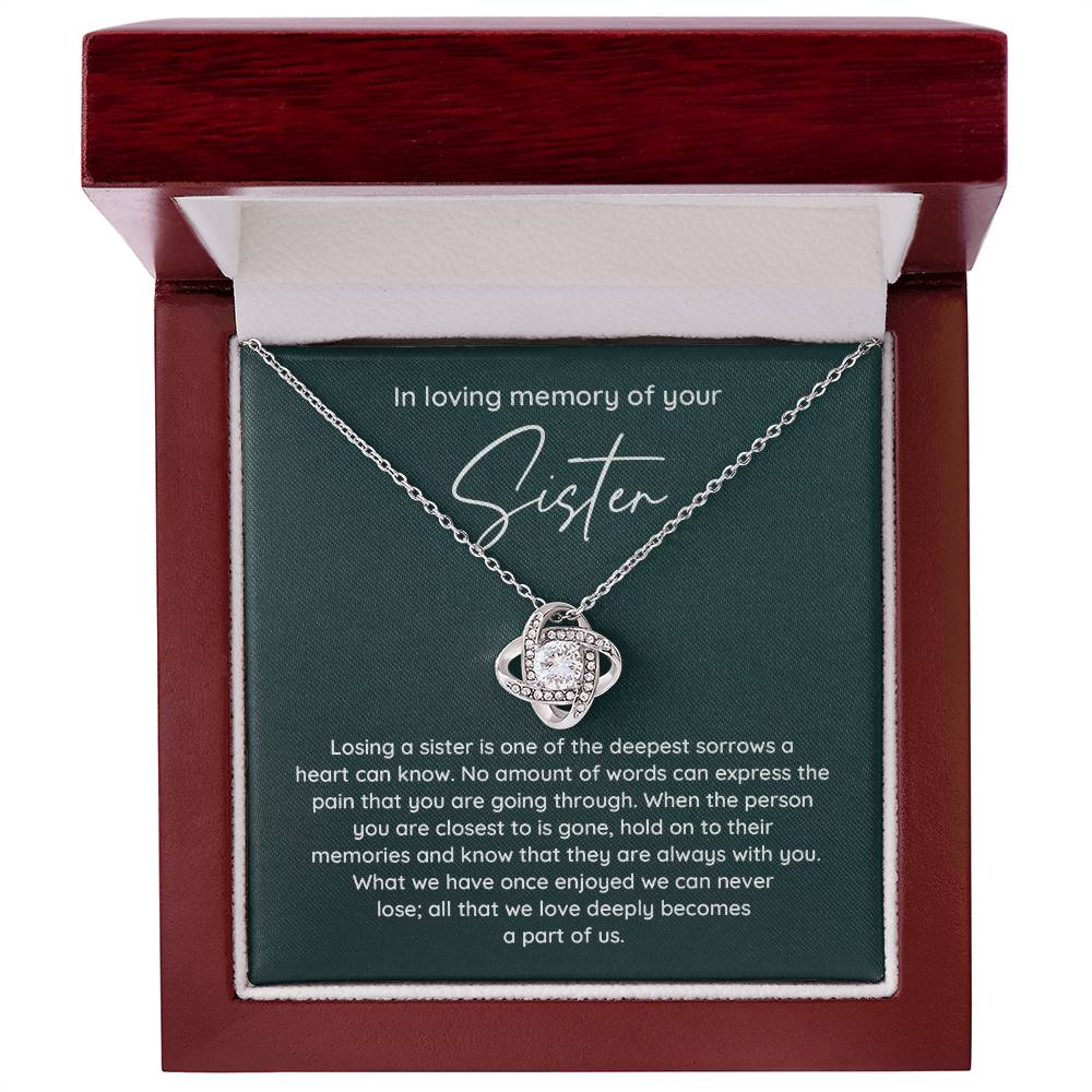 In Loving Memory Necklace For Loss Of Sister – Memorial Jewelry Gift With Heartfelt Message
