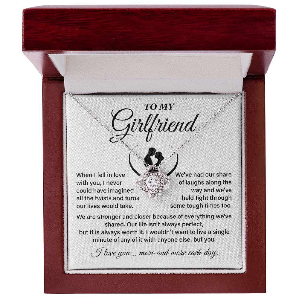 To My Girlfriend Necklace with Heartfelt Message Gift Box