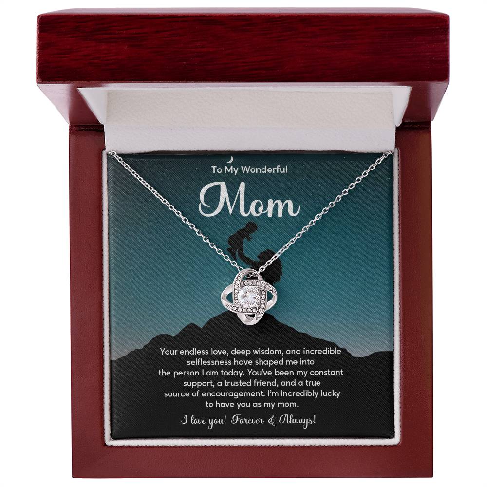 To My Wonderful Mom Elegant Jewelry Thoughtful Necklace For Love And Care Sweet Gift For Lifelong Support Sentimental Jewelry Heartfelt Necklace For Lifelong Bond Thank You Pendant For Support Sentimental Necklace Thank You Gift