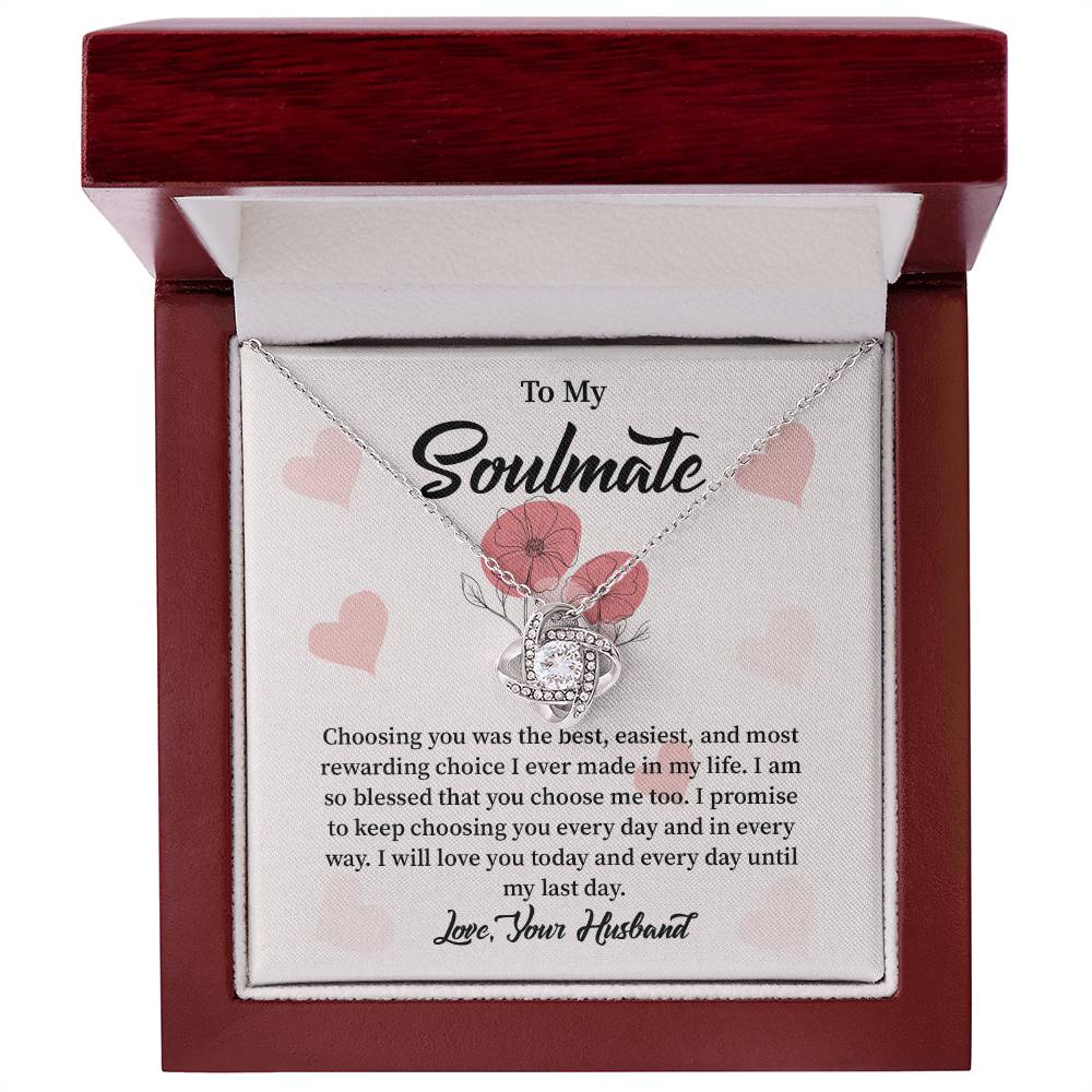 Soulmate Necklace from Husband with Message Card