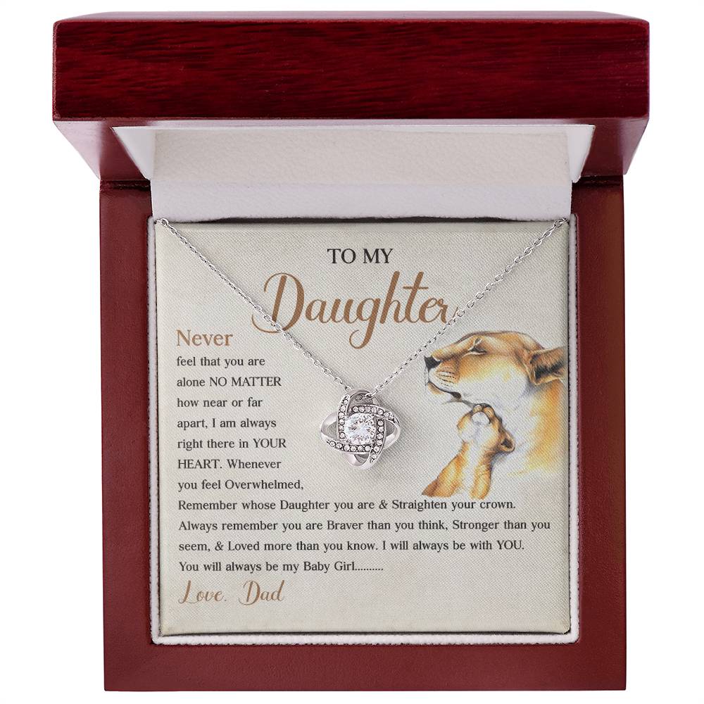 Dad to Daughter Lion Necklace Message Card Gift