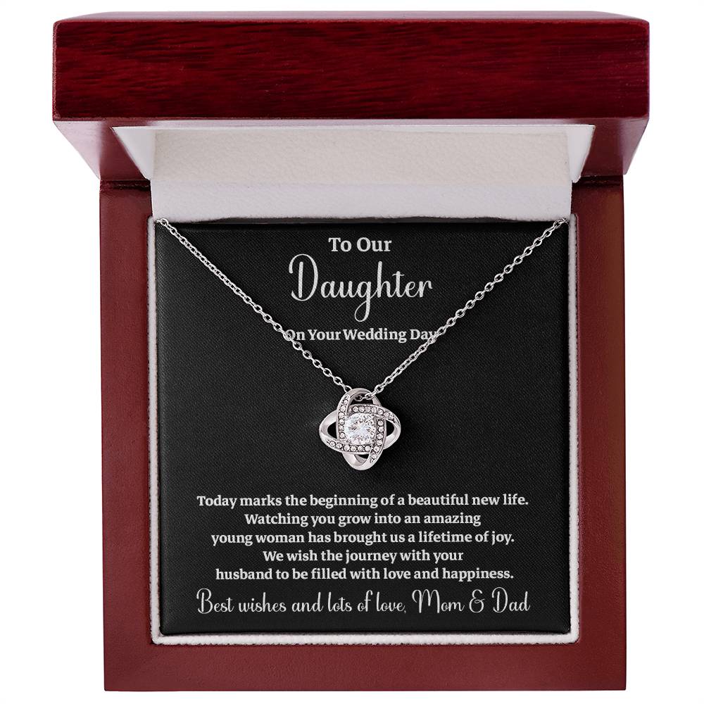 To Our Daughter On Your Wedding Day Heartfelt Wishes For A Beautiful New Life Gift From Your Mom And Dad Wedding Day Gift For Daughter New Life Celebration Jewelry Mother And Father Wedding Message Daughter's Wedding Day Jewelry Joyful Wedding Day Gift