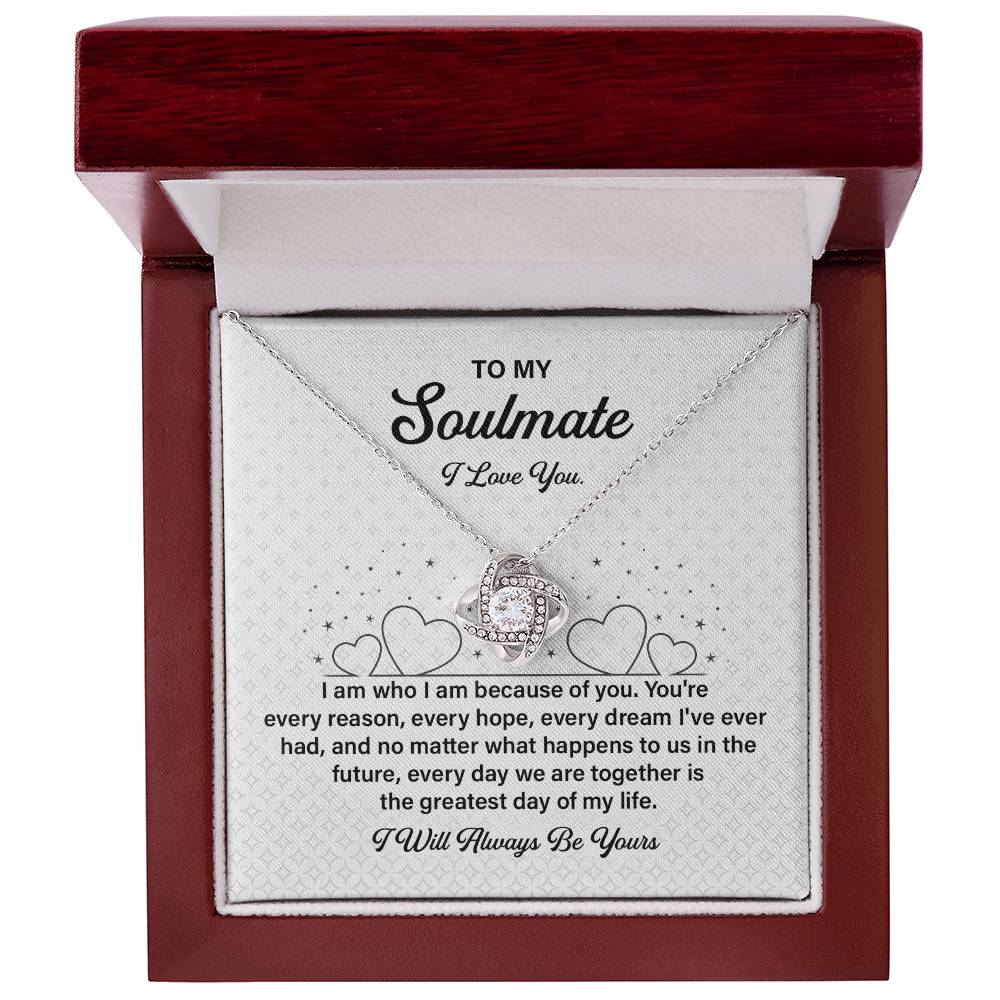 Soulmate Necklace Gift for Her with Love Message