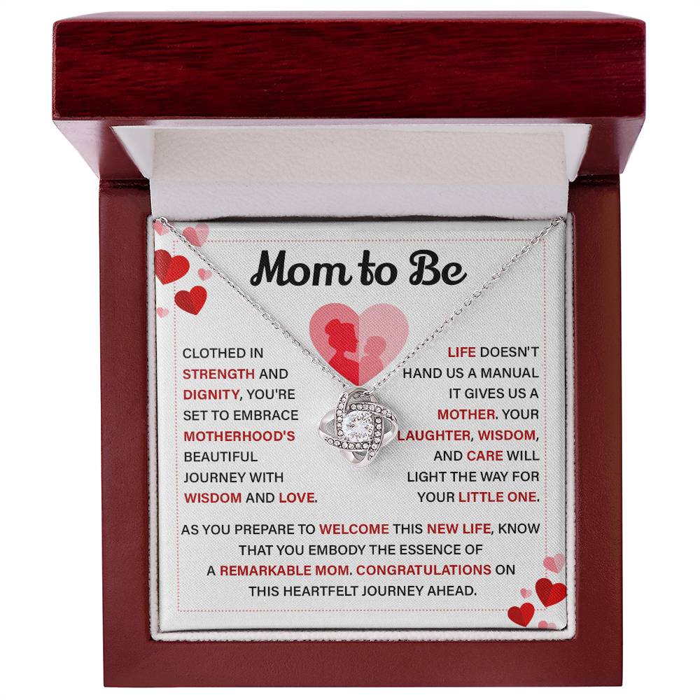 Mom to Be Necklace Gift with Heartfelt Card