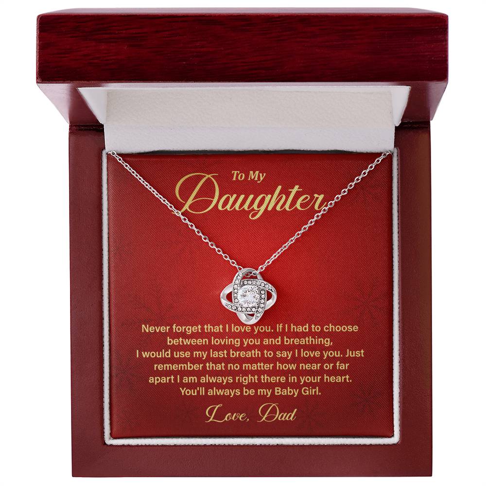 Daughter Necklace Gift from Dad – Message Card Box