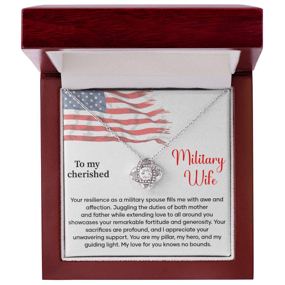 Gift for Military Wife with Patriotic Message Card