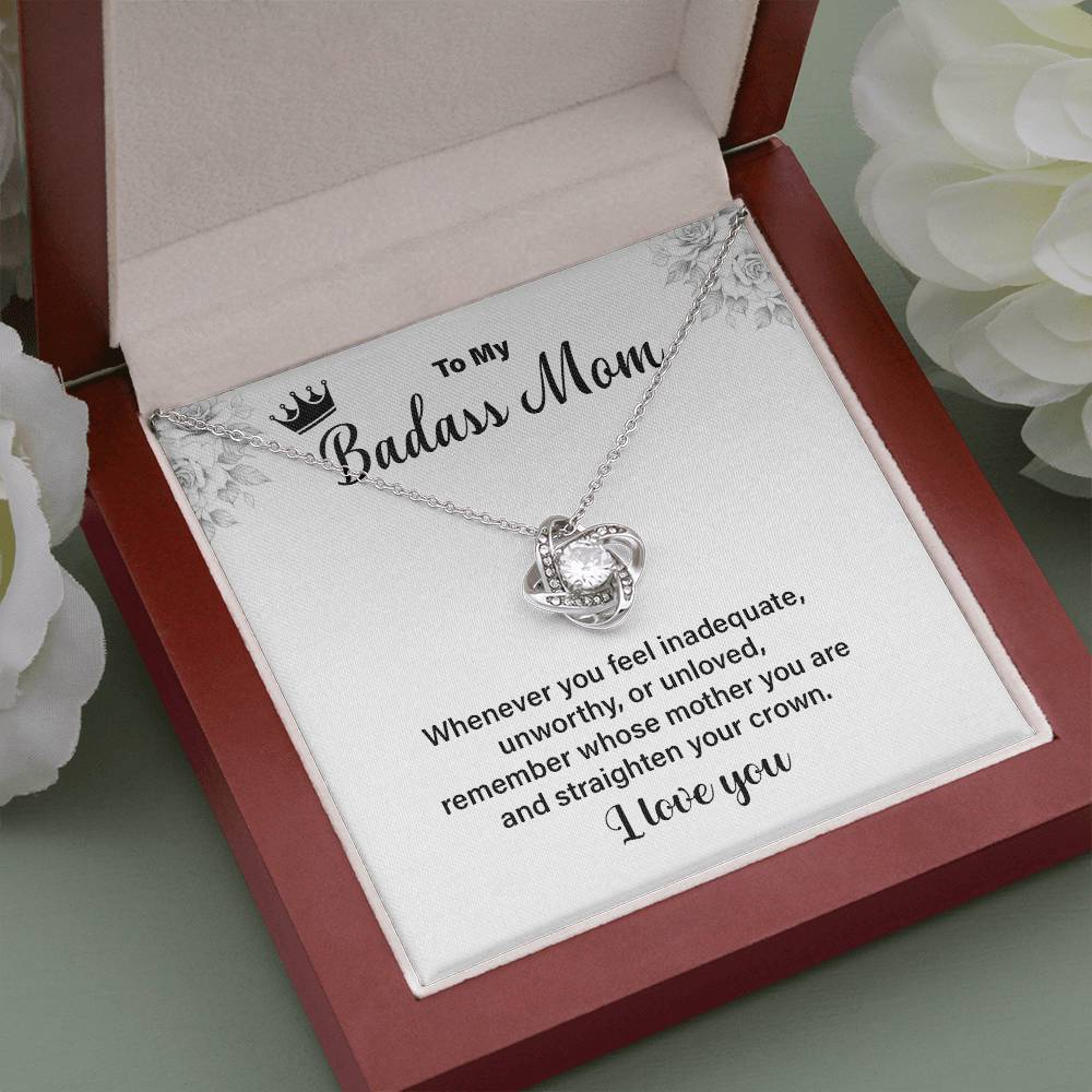 Badass Mom Necklace Gift for Her – with Message Card