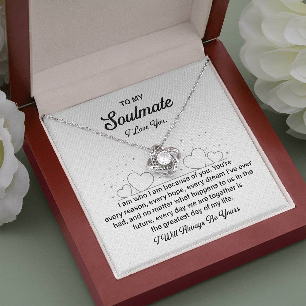 Soulmate Necklace Gift for Her with Love Message