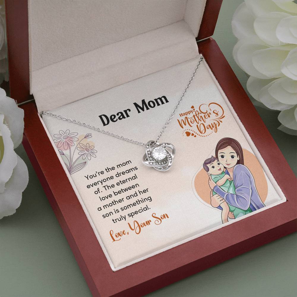 Dear Mom, Heartfelt Necklace For Love Loving Jewelry For Mother's Day Sentimental Necklace For Connection Loving Pendant For A Mother-son Bond Special Pendant Special Necklace Thoughtful Necklace For Love