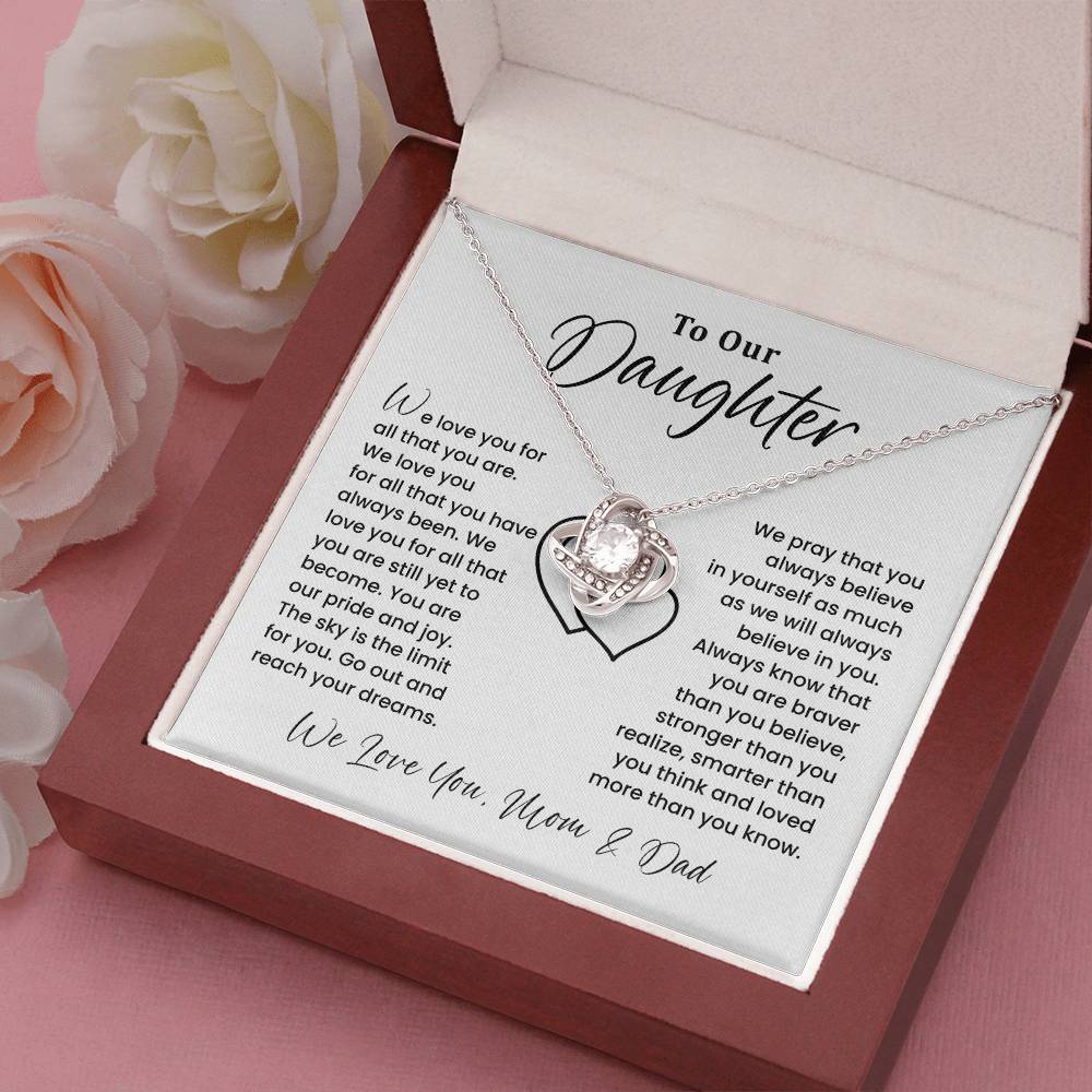 To Our Daughter Heartfelt Jewelry For Daughter Gift From Your Mom And Dad Proud Parent Gift Caring Gift For Daughter Supportive Necklace For Daughter Believe In Yourself Jewelry Daughter's Dreams Jewelry Unique Gift For Daughter Special Bond Necklace