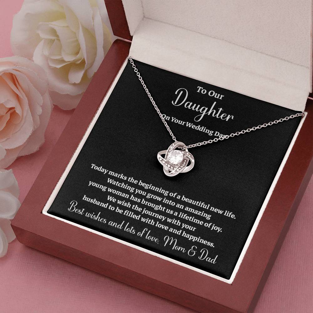 To Our Daughter On Your Wedding Day Heartfelt Wishes For A Beautiful New Life Gift From Your Mom And Dad Wedding Day Gift For Daughter New Life Celebration Jewelry Mother And Father Wedding Message Daughter's Wedding Day Jewelry Joyful Wedding Day Gift