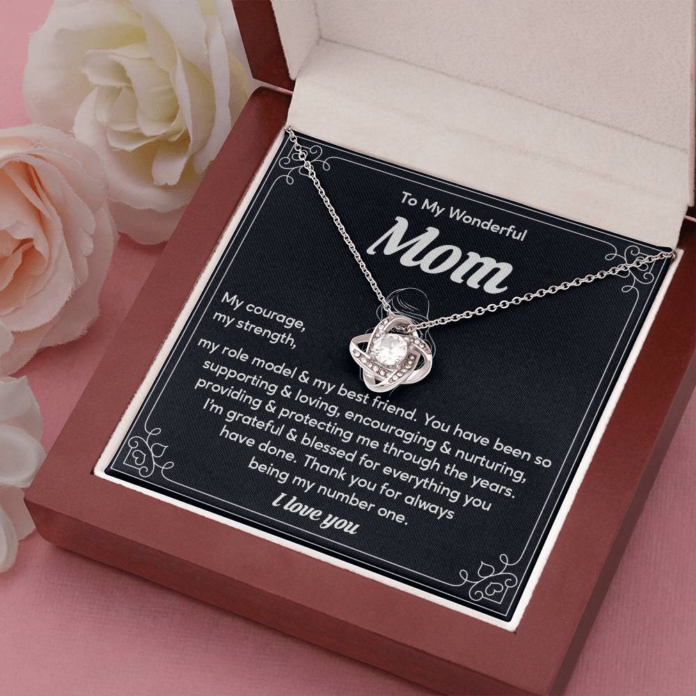 To My Wonderful Mom, Wonderful Mom Pendant Heartfelt Necklace For Her Sweet Pendant Thank You Gift For Support To My Best Friend Mom Jewelry Special Pendant For A Supportive Mom Sentimental Jewelry Thoughtful Necklace