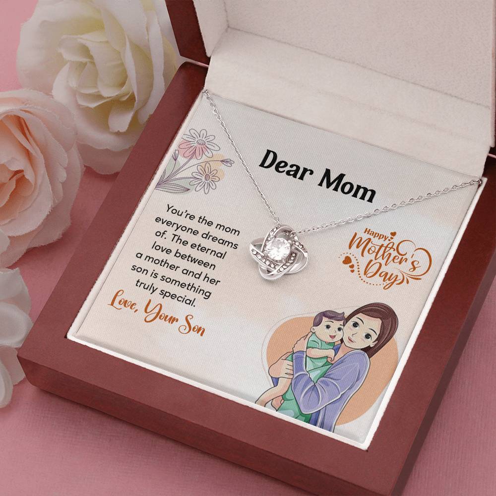 Dear Mom, Heartfelt Necklace For Love Loving Jewelry For Mother's Day Sentimental Necklace For Connection Loving Pendant For A Mother-son Bond Special Pendant Special Necklace Thoughtful Necklace For Love