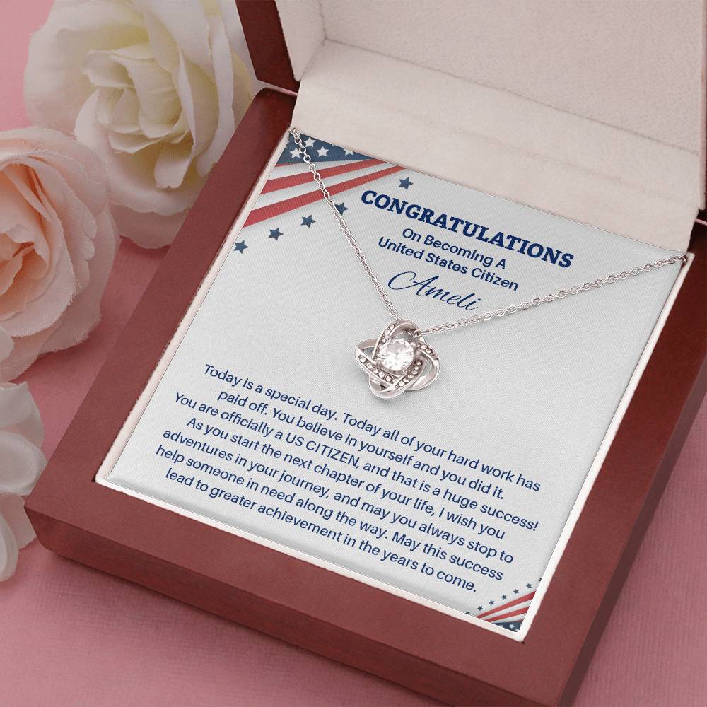 Congratulations Necklace For New U.s. Citizen Ameli Necklace For New U.s. Citizen Gift For Citizenship Achievement U.s. Citizenship Success Necklace Necklace With Citizenship Message Proud New Citizen Jewelry Necklace For First-time U.s. Citizen