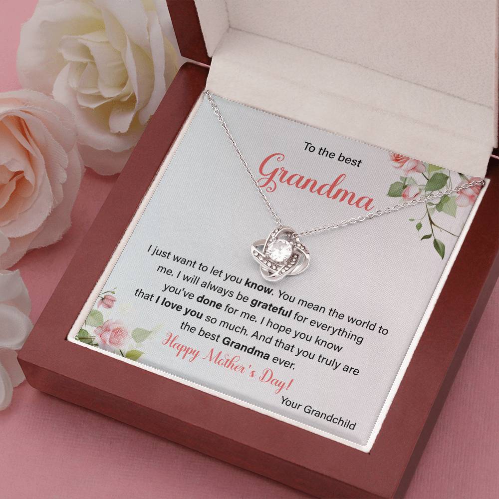 To The Best Grandma Grandmother Appreciation Necklace Love From Grandchild Gift Happy Mother’s Day For Her Sentimental Grandma Necklace Heartfelt Message For Old Lady Thank You Gift Gift For Special Person