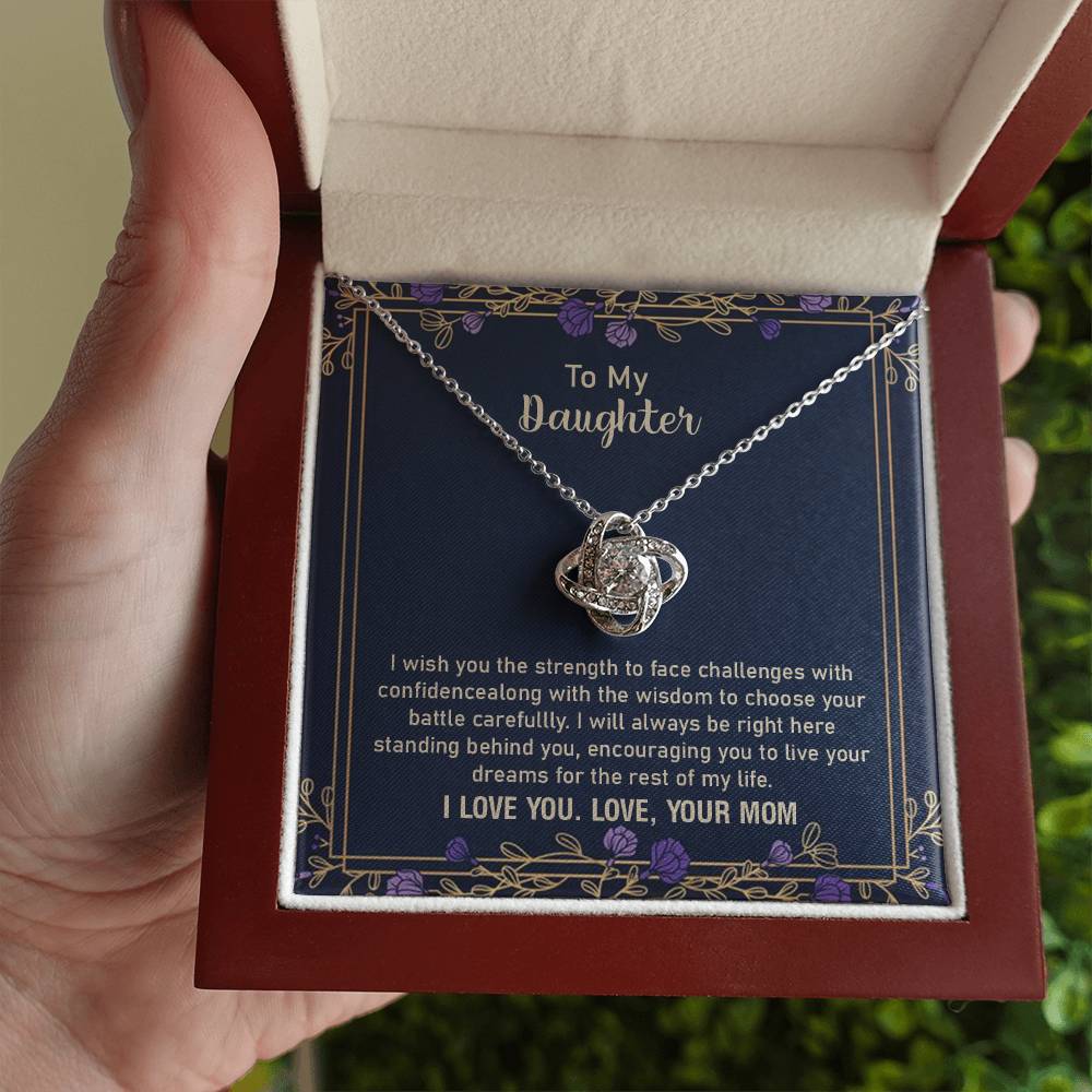 Daughter Necklace Gift from Mom – with Encouragement Message Card
