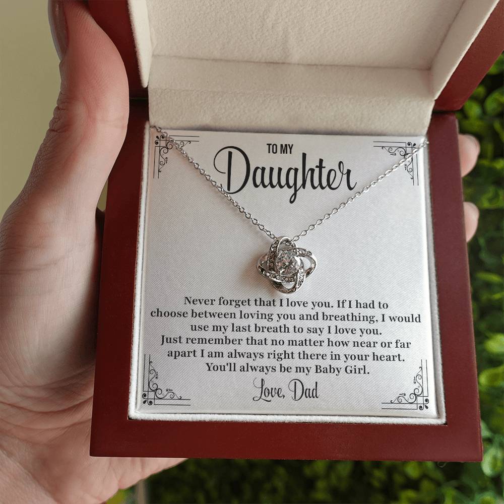 To My Daughter Necklace Gift from Dad – Breath Quote Message