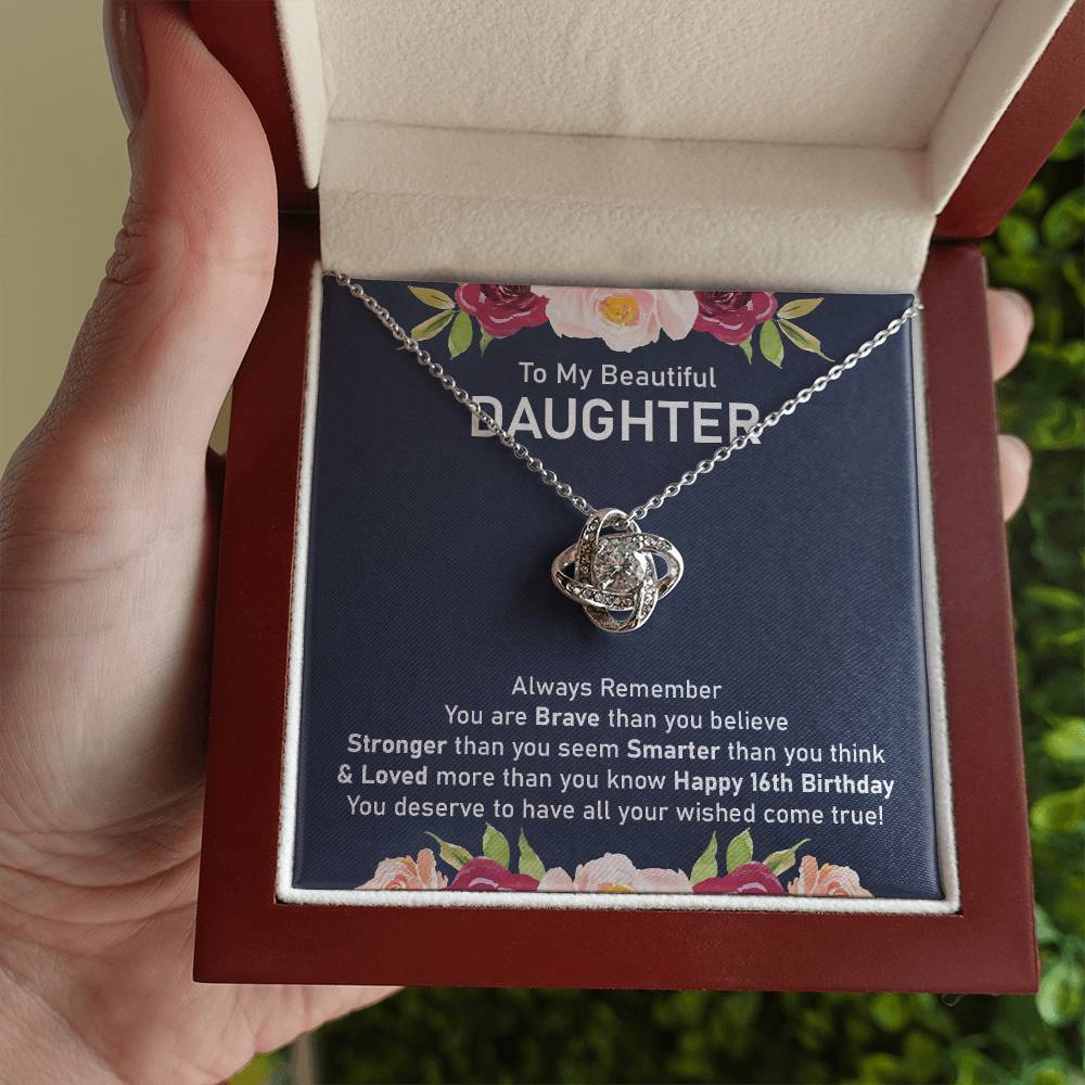 16th Birthday Necklace Gift for Daughter With Message Card