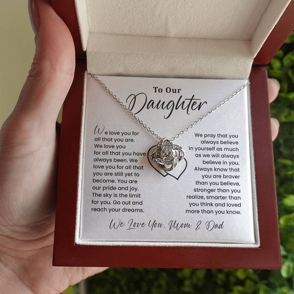 To Our Daughter Heartfelt Jewelry For Daughter Gift From Your Mom And Dad Proud Parent Gift Caring Gift For Daughter Supportive Necklace For Daughter Believe In Yourself Jewelry Daughter's Dreams Jewelry Unique Gift For Daughter Special Bond Necklace