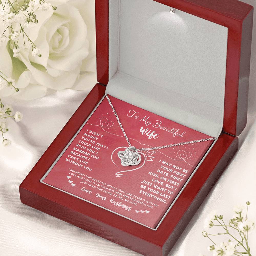 Wife Necklace Gift from Husband with Love Message Card