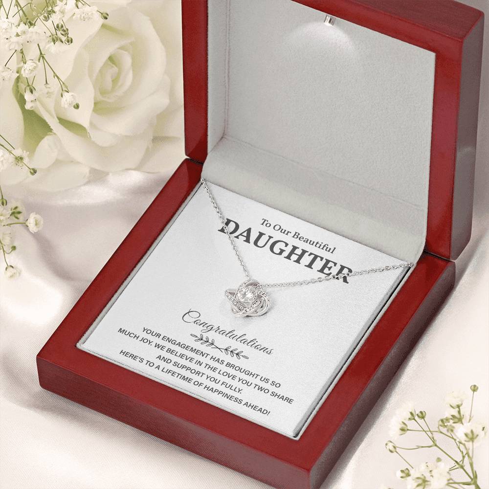 To Our Beautiful Daughter Engagement Necklace Gift Dad Sentimental Gift For Daughter’s Engagement Jewelry Gift For Daughter’s Engagement Daughter’s Special Day Necklace Meaningful Engagement Gift For Daughter Engagement Jewelry For Daughter