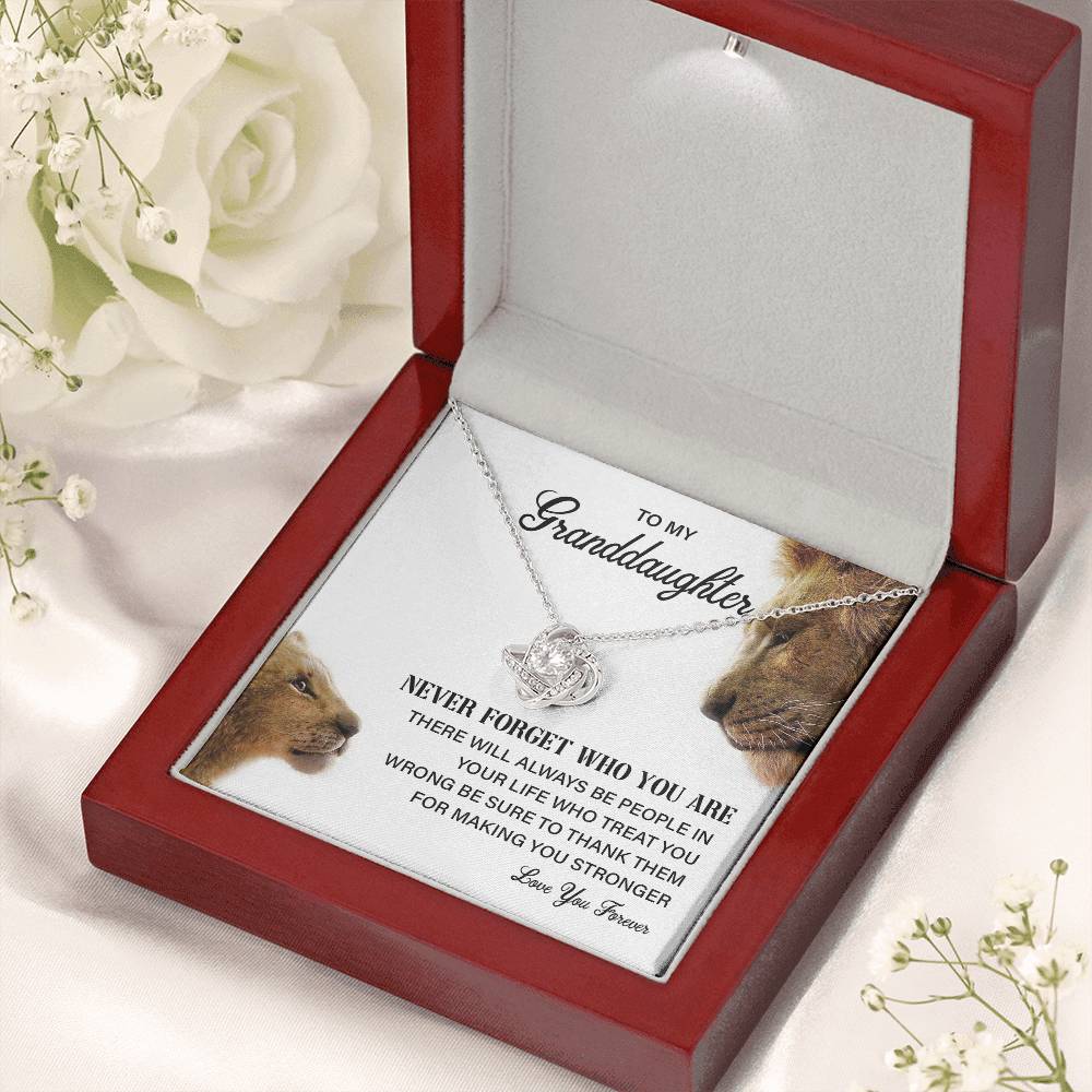 Granddaughter Necklace Gift with Lion Message Card