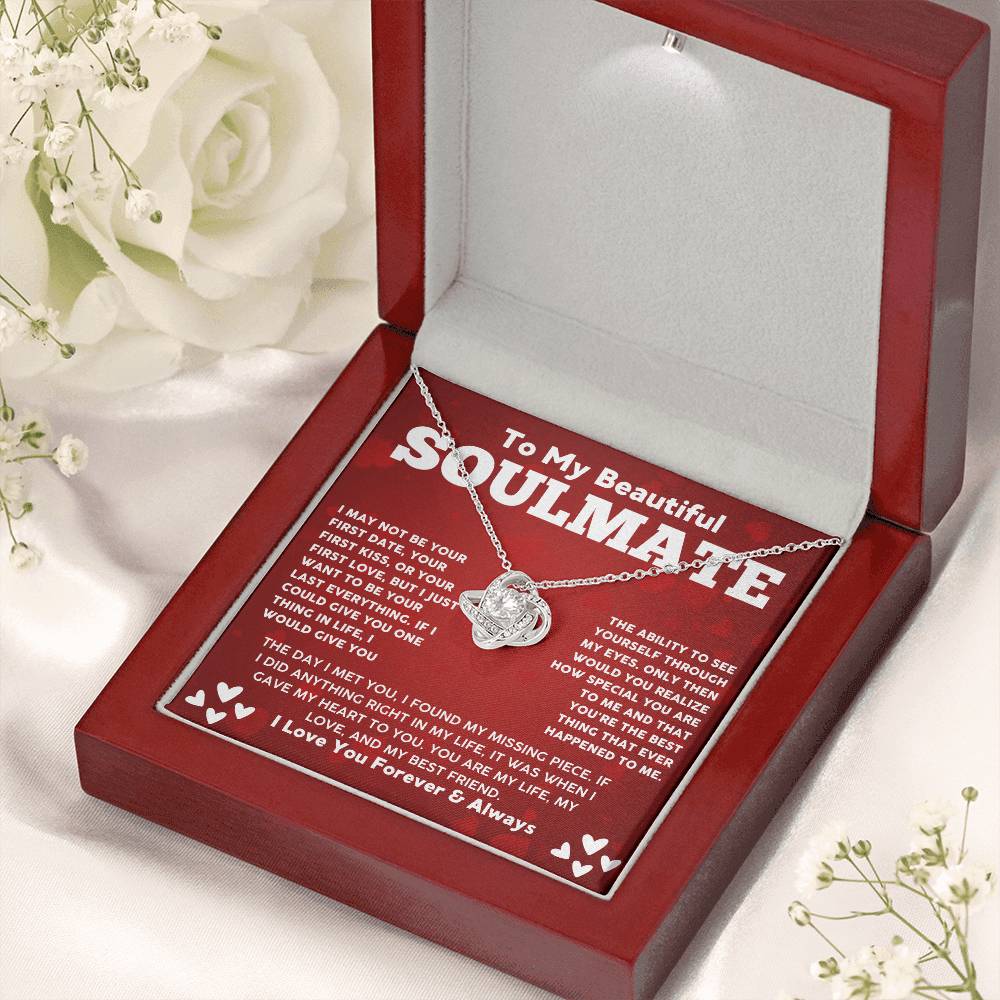 Soulmate Necklace Gift for Her with Message Card