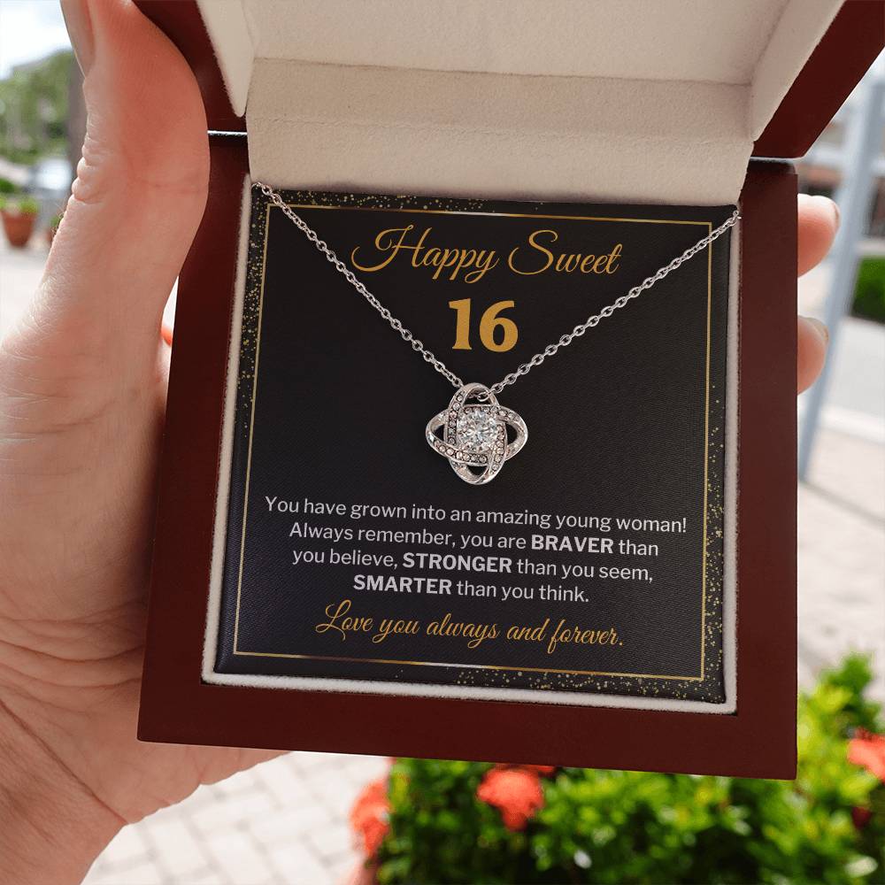 Sweet 16 Necklace Gift With Loving Message Card