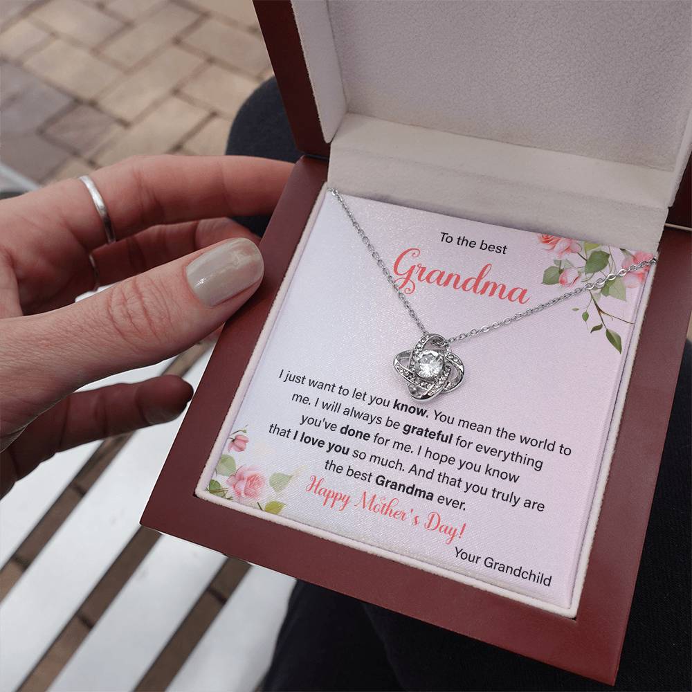 To The Best Grandma Grandmother Appreciation Necklace Love From Grandchild Gift Happy Mother’s Day For Her Sentimental Grandma Necklace Heartfelt Message For Old Lady Thank You Gift Gift For Special Person