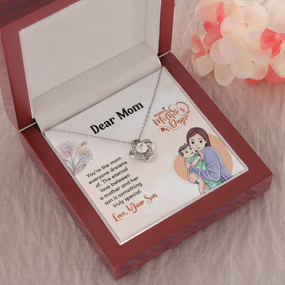 Dear Mom, Heartfelt Necklace For Love Loving Jewelry For Mother's Day Sentimental Necklace For Connection Loving Pendant For A Mother-son Bond Special Pendant Special Necklace Thoughtful Necklace For Love