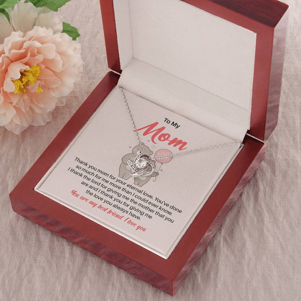 Daughter to Mom Necklace Gift with Message Card